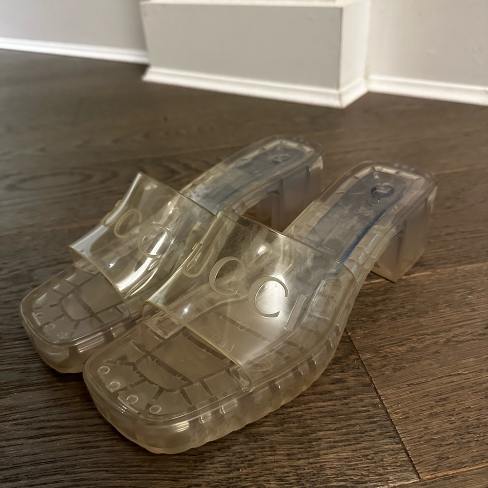 Gucci clear rubber sandals